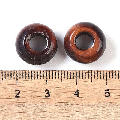 Dyed & Heated Natural Red Tiger Eye European Beads G-G740-14x8mm-39-1