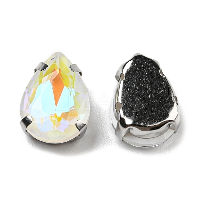 Mocha Fluorescent(MI) Teardrop Sew on Rhinestone GGLA-R043-02B-P03-1