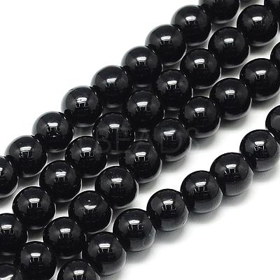 Natural Black Tourmaline Beads Strands G-S150-30-6mm-1