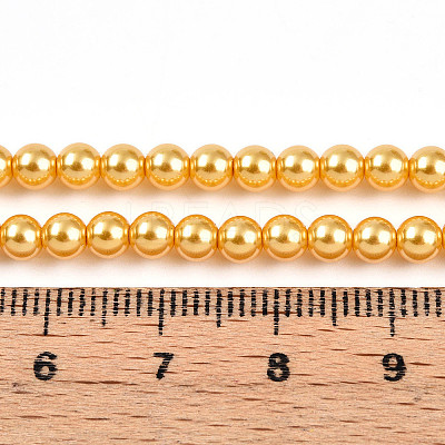 Baking Paint Pearlized Glass Pearl Bead Strands HY-N002-4mm-A08-1
