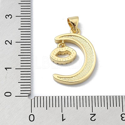 Brass Micro Pave Clear Cubic Zirconia Pendants KK-A221-18E-G-1