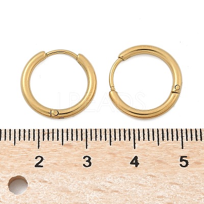 Ion Plating(IP) 304 Stainless Steel Huggie Hoop Earrings X-EJEW-F111A-17mm-G-1
