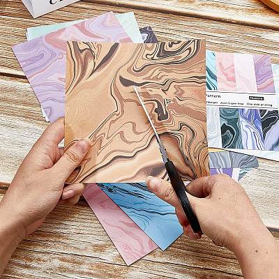24 Sheet 12 Style Square with Marble Pattern Scrapbook Paper Pad SCRA-GF0001-05-1