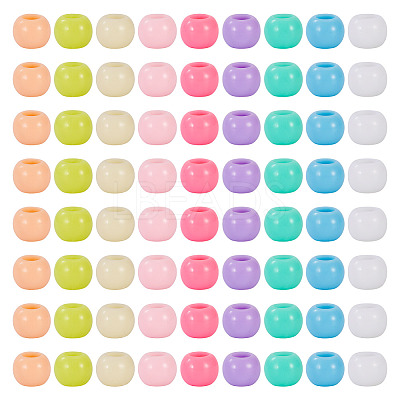 200Pcs Opaque Acrylic European Beads SACR-TA0001-58-1