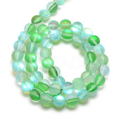 Synthetic Moonstone Beads Strands G-F142-6mm-05-1