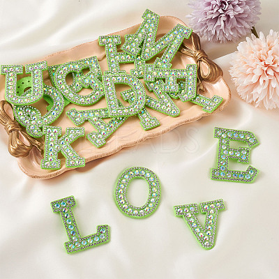 Alphabet Resin Rhinestone Patches DIY-TAC0005-45G-1