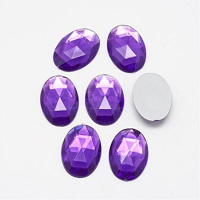 Acrylic Rhinestone Flat Back Cabochons GACR-Q011-30x40-13-1