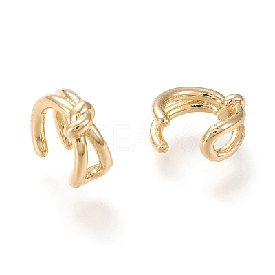 Brass Cuff Earrings X-EJEW-F255-05G-1