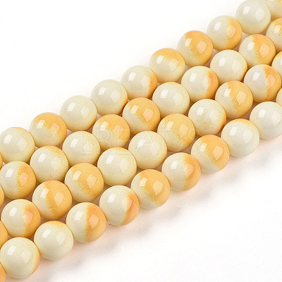 Baking Paint Glass Beads Strands DGLA-N012-8mm-03-1