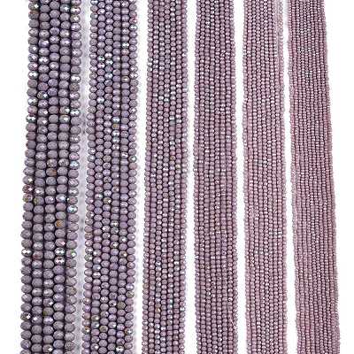 Electroplate Opaque Solid Color Glass Beads Strands EGLA-A044-P6mm-L13-1