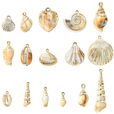 32Pcs 16 Styles Plating Acrylic Pendants OACR-CJ0002-45-1