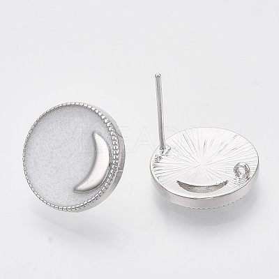 Brass Stud Earring Findings KK-N216-37P-03-NF-1