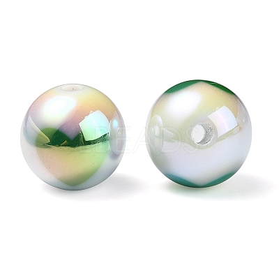 UV Plating Rainbow Iridescent Acrylic Beads OACR-F004-09D-1