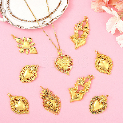 12Pcs 6 Styles Alloy Pendants FIND-SC0017-32-1