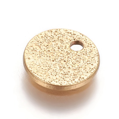 Ion Plating(IP) 304 Stainless Steel Textured Pendants STAS-I098-01-8mm-G-1