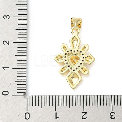 Brass Micro Pave Cubic Zirconia Pendants KK-I379-03G-E-1