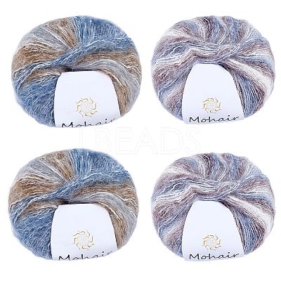 4 Skeins 2 Colors Segment Dyed Mohair Yarn OCOR-CY0002-51B-1
