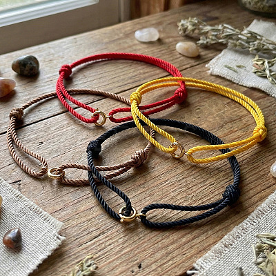 4Pcs Braided Nylon Cord Adjustable Bracelets BH8898-5-1