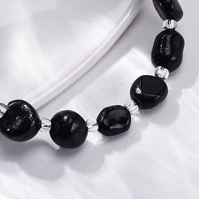 Natural Obsidian Beaded Bracelets for Women G-P563-07P-14-1