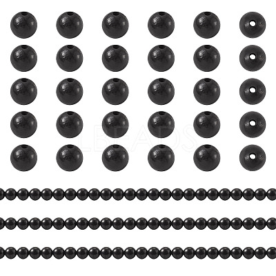 1 Strand Natural Shungite Beads Strands G-TA0003-34A-1