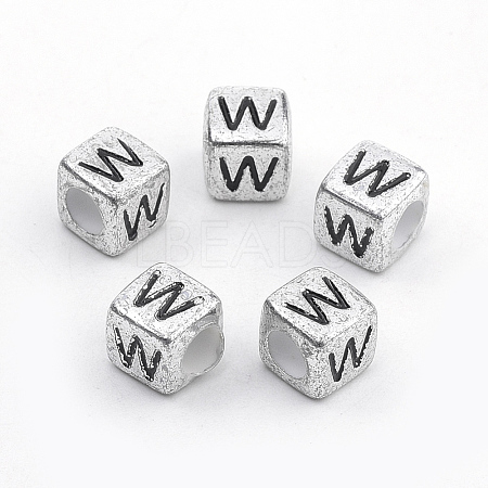 Plated Acrylic Beads PB43C9308-W-1