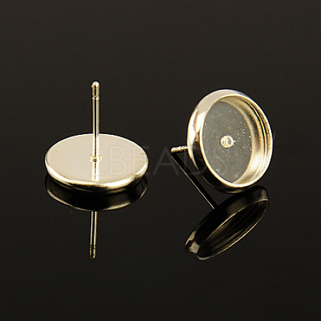 Brass Stud Earring Settings IFIN-Q006-AB-NF-1