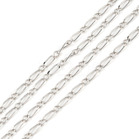 Anti-Tarnish Rhodium Plated 925 Sterling Silver Figaro Chains STER-F052-15P-1