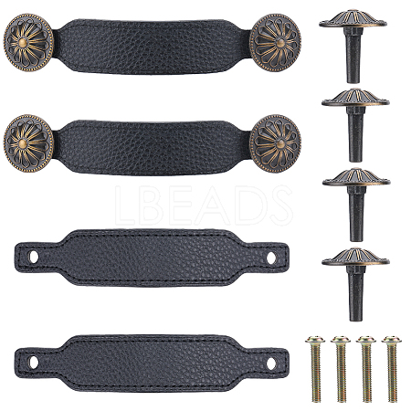 PU Leather Drawer Handles FIND-WH0290-10B-AB-1