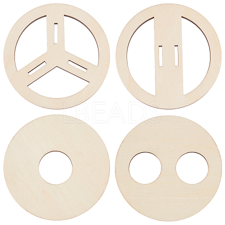 2 Sets Plywood Candle Wick Holders WOOD-BC0001-24B-1