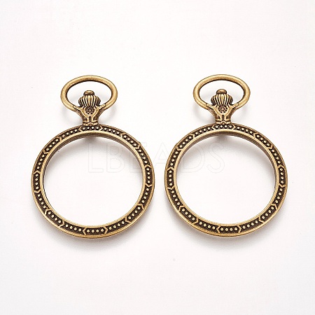 Alloy Open Back Bezel Pendants PALLOY-WH0024-05AB-1