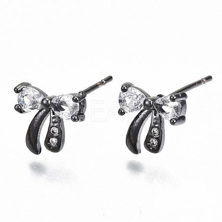 Brass Stud Earrings KK-T062-43B-NF-1