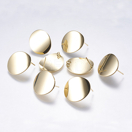 Brass Stud Earring Findings KK-F738-40G-1