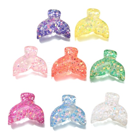 Transparent Marine Organism Resin Cabochons RESI-H035-05A-1