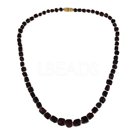 Natural Bloody Amber Nuggets Graduated Beaded Necklaces with Brass Clasps & Seed Beads NJEW-N064-06-1