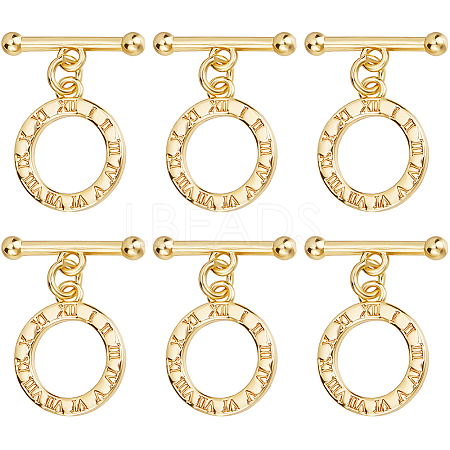 15Pcs Brass Toggle Clasps KK-BBC0023-28-1