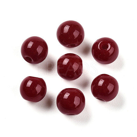 Opaque Solid Color Glass Beads GLAA-N007-6mm-A04-1