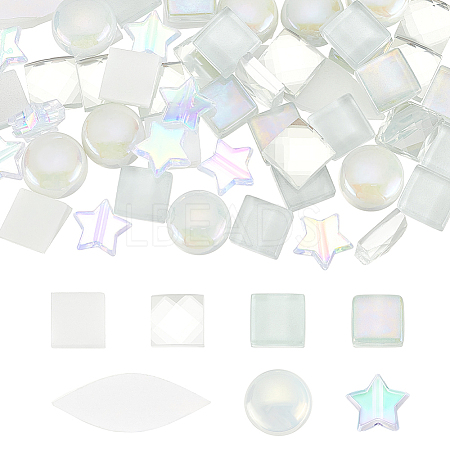 140Pcs 7 Styles Glass Cabochons & Plastic Beads DIY-FG0004-85-1