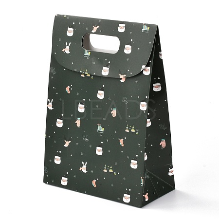 Christmas Themed Pattern Rectangle Kraft Paper Flip Bags CARB-L008-02M-02-1