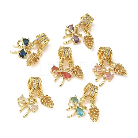 Brass Micro Pave Cubic Zirconia Pendants CU-CBA4231-11G-1