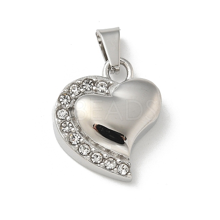 304 Stainless Steel Rhinestone Pendants LS-STAS-R139-02P-1
