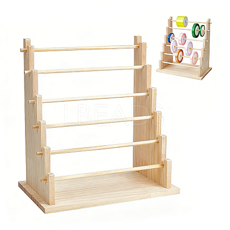 6 Layers Wood Bracelet Organizer Display Riser Stands BDIS-WH0011-10-1