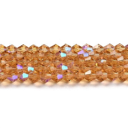 Transparent Electroplate Glass Beads Strands GLAA-F029-3mm-D18-1