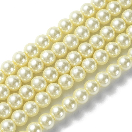 Eco-Friendly Dyed Glass Pearl Round Beads Strands HY-A002-6mm-RB003-1