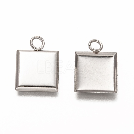 Non-Tarnish 304 Stainless Steel Pendant Cabochon Settings STAS-I176-07P-1