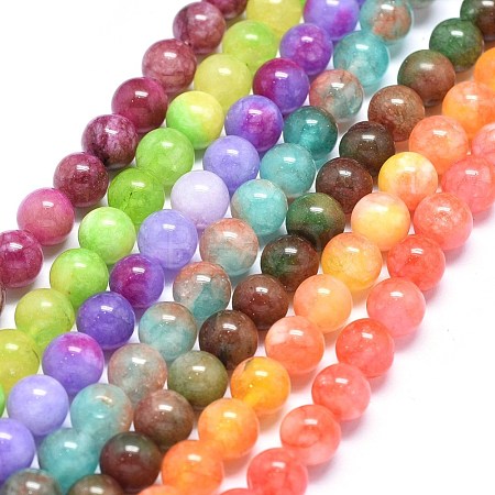 Natural Dyed Jade Beads Strands G-F601-A-1