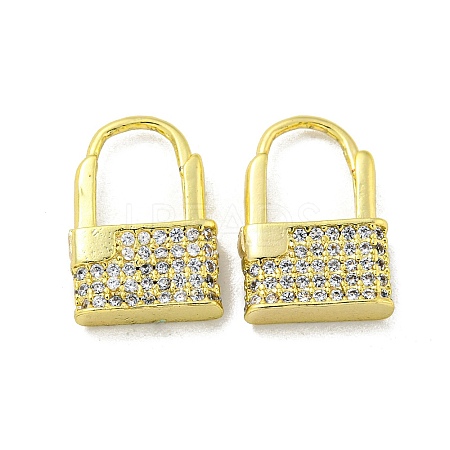 Brass Micro Pave Cubic Zirconia Hoop Earring EJEW-C088-20G-01-1