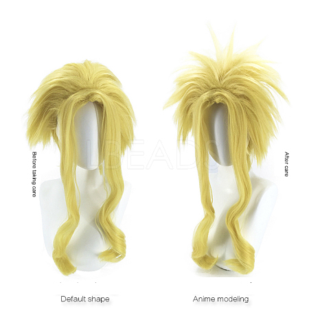 Short Fluffy Yellow Cosplay Party Wigs OHAR-I015-16-1
