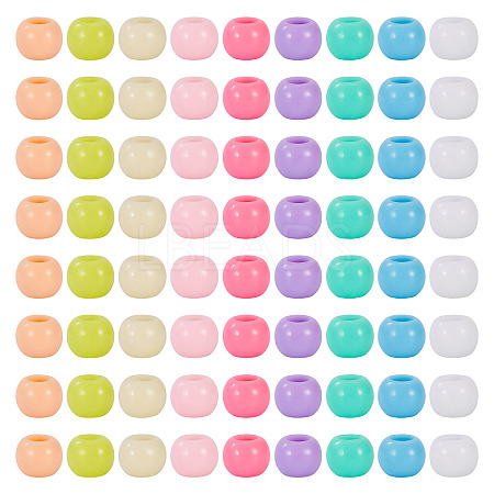 200Pcs Opaque Acrylic European Beads SACR-TA0001-58-1