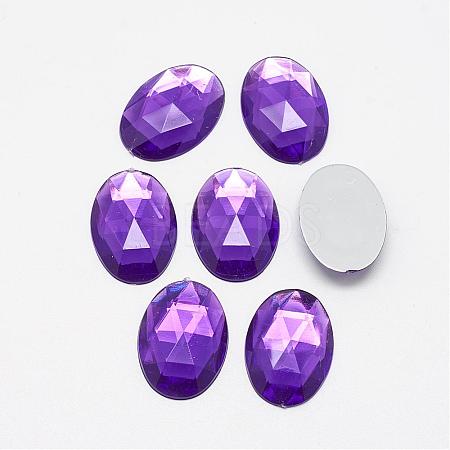 Acrylic Rhinestone Flat Back Cabochons GACR-Q011-30x40-13-1