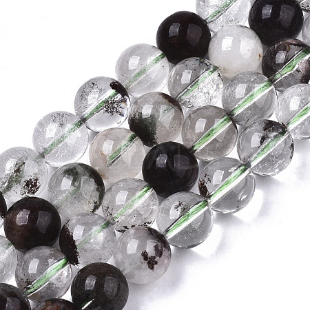 Natural Green Lodolite Quartz/Garden Quartz Beads Strands G-R460-002-10mm-1